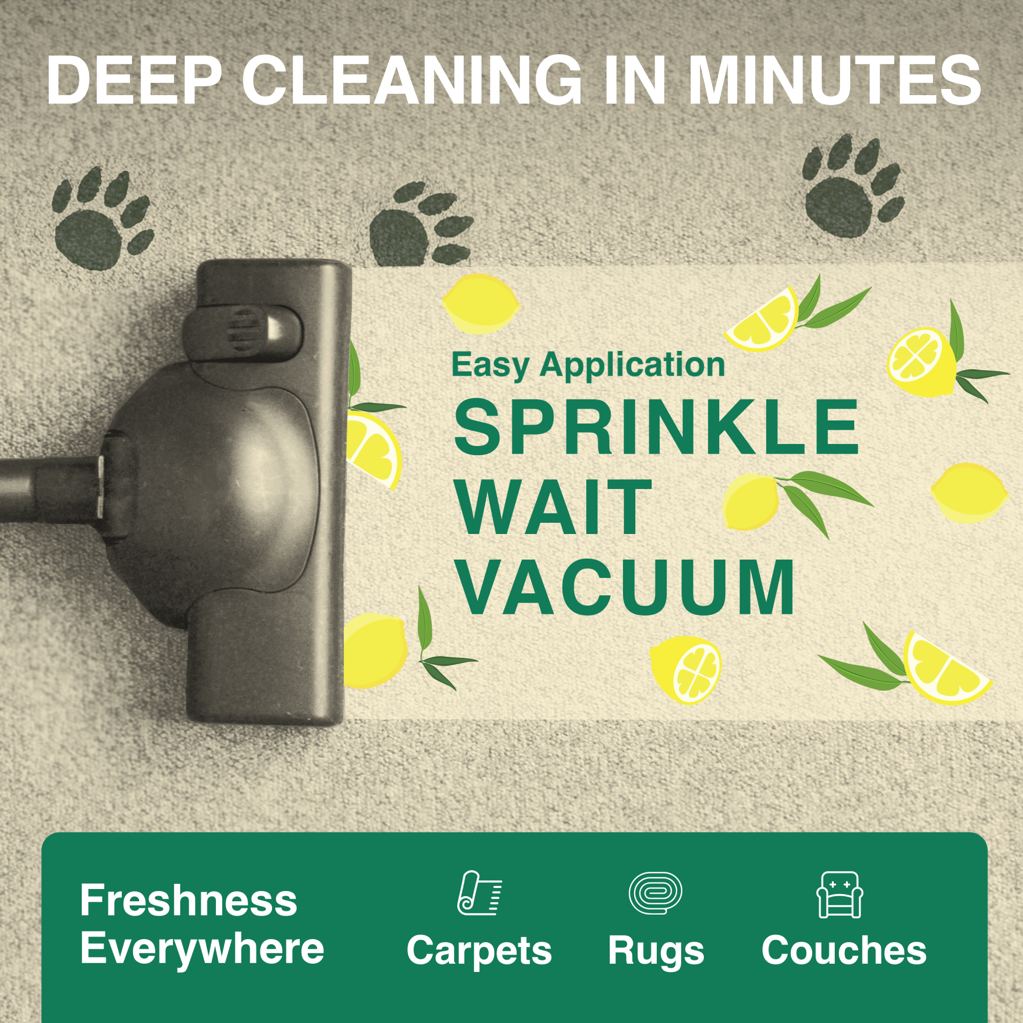 Carpet Freshener & Deodorizer Powder - Lemon & Eucalyptus | 47oz