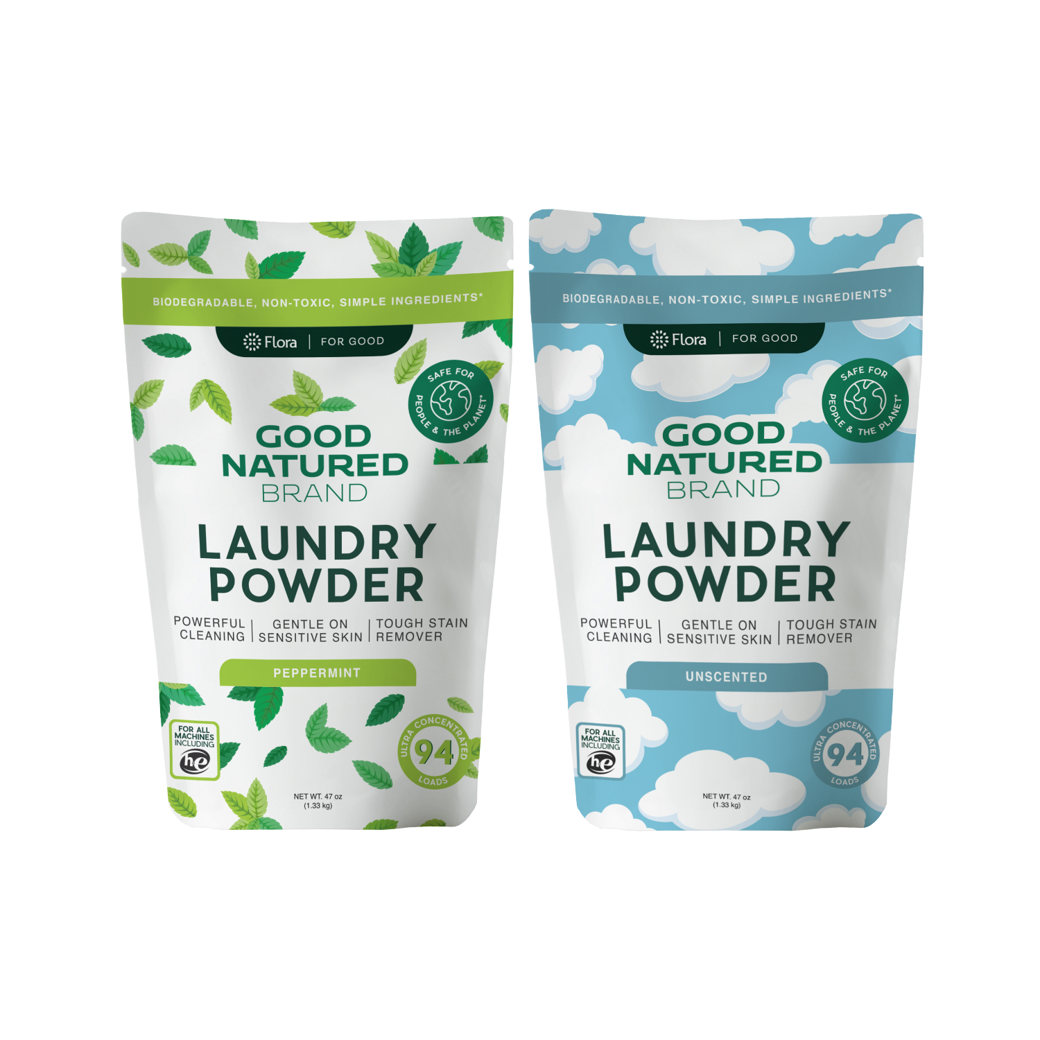 Laundry Powder - Peppermint & Unscented Duo | 47oz